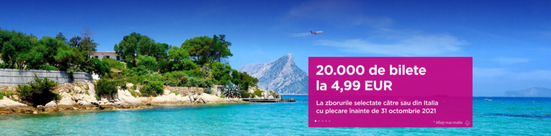 Oferta Wizz Air – 20.000 bilete catre si din Italia la 4.99 euro